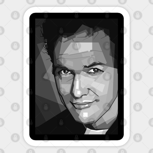Norm Macdonald Grayscale Sticker by Alkahfsmart